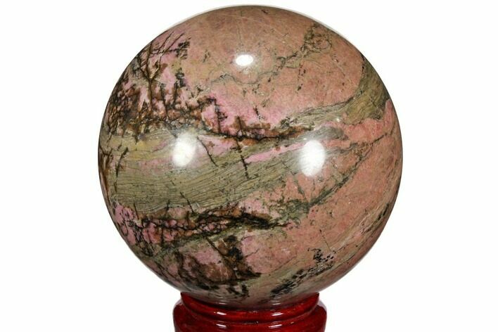 Polished Rhodonite Sphere - Madagascar #111904